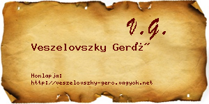 Veszelovszky Gerő névjegykártya